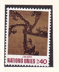 United Nations Geneva  #28  MNH  1972    Art  40c