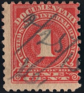 R207 1¢ Documentary Stamp (1914) Used