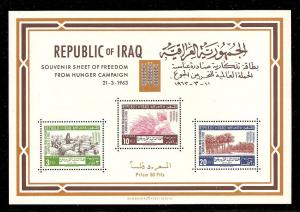 Iraq 335a MNH 1963 Freedom from Hunger Sov. Sheet