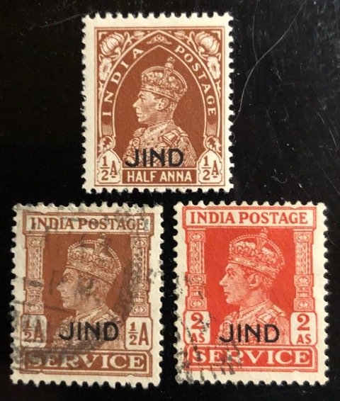 India Jind Scott#156 Unused F/VF LH, 166, 171 Used F/VF Cat. $3.25