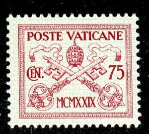 Vatican City, Scott #7, Unused, Hinged