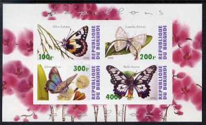 Burundi 2009 Butterflies #1 imperf sheetlet containing 4 ...