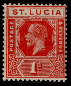 ST. LUCIA GV SG92, 1d rose-carmine, LH MINT. Cat £16.