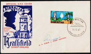 Gibraltar. FDC. 1967 9d S.G.220. On Cover. Fine Used