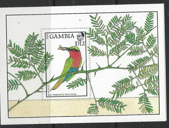 Gambia 728 MNH 1988 Bird souvenir sheet (fe3142)