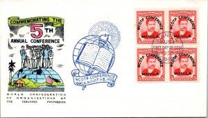 Philippines FDC 1956 - 5th Annual WCOPT Conference - 4x5c Stamp - Block - F43133