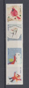 (F) USA #4941-4944 4944a Winter Fun  Block of 4 Forever from ATM Booklet MNH