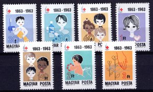 Hungary 1963 Sc#1532/1538 CENTENARY OF THE INTERNATIONAL RED CROSS Set (7) MNH