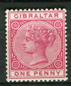 GIBRALTAR; 1898 early classic QV issue fine Mint hinged Shade of 1d. value