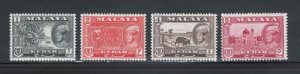 Malaya States - Kedah 1959 Sultan Abdul Halim Scott # 95 - 98 MH (Short Set)