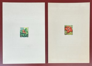 New Caledonia 1958, Scott #304-305, Set of 2 Flowers, Proofs/Deluxe Sheets