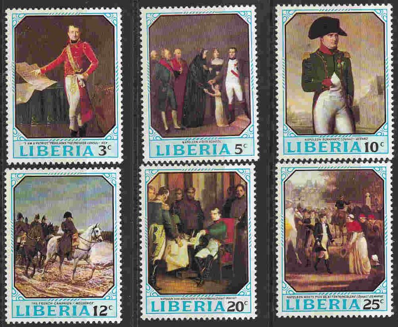 Liberia #525-30 F-VF Mint NH ** Napoleon I