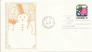 1973 Canada- FDC - Sc 625 - Christmas - Ice Skate