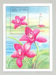 Sierra Leone #1920 Flowers, Lighthouses 1v Imperf S/S Chromalin Proof