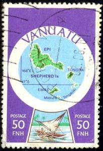 Shepherd Island & Canoe With Sail, Vanuatu stamp SC#288 used