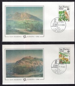 San Marino 1107-1108 Europa Fleetwood Set of Two U/A FDCs