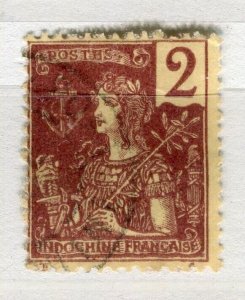 FRENCH COLONIES; INDO-CHINE early 1900s used grasset type 2c. value