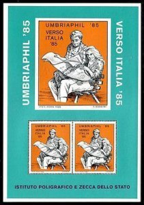 Souvenir souvenir sheet dedicated to the Umbriaphil '85 exhibition