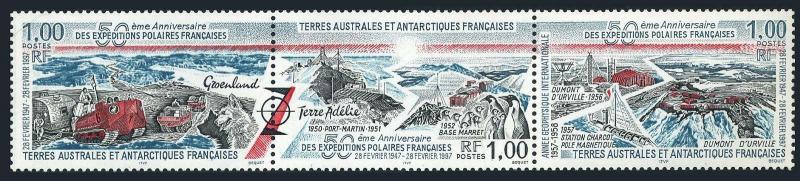 FSAT 230-232a,MNH. Polar Expeditions-50.Penguins,Dogs.