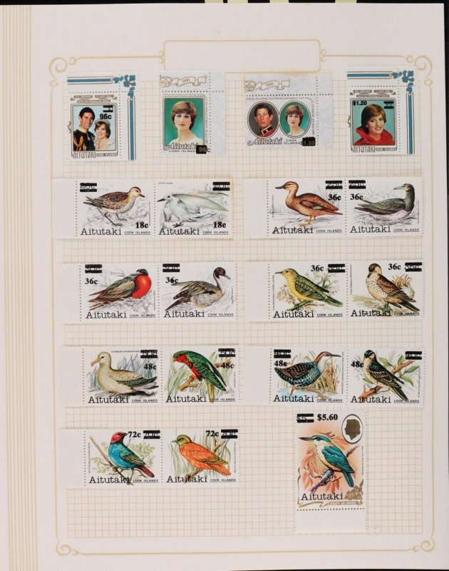 Cook Islands - Aitutaki 1972-96 collection in springback album FV NZ$1100 (100s)