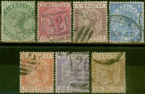 Gibraltar 1886-87 Set of 7 SG8-14 Good to Fine Used Set