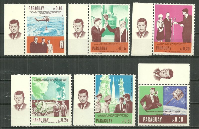 1967 Paraguay 1041-6 Kennedy 50th Birth Anniversary MNH set of 6