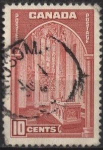 Canada 241 (used) 10c Memorial Chamber, Parliament (1938)