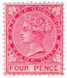 (I.B) Cape of Good Hope Revenue : Stamp Duty 4d (1879)