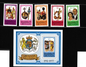 Grenada # 788-792, 793 Queen Elizabeth Silver Jubilee, Mint NH, 1/2  Cat.