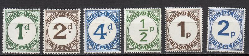 Gibraltar - 1956/1971 Postage Due Sc# J1/J6 - MLH (8042)