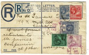 Leeward Islands 1933 St. Johns (Antigua) cancel on registry envelope to U.S.