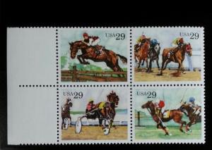 1993 29c Sporting Horses, Block of 4 Scott 2756-59 Mint F/VF NH