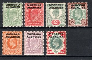 Morocco Agencies 1907-13 values to 1s  SG 31-37 MH