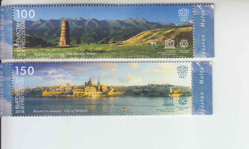 2018 Kyrgyzstan KEP Relations with Malta (2) (Scott 97-98) MNH