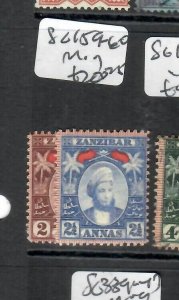 ZANZIBAR (P1208B) YOUNG SULTAN 2A, 2 1/2A SG 159-160    MOG 