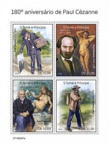 St Thomas - 2019 Paul Cezanne - 4 Stamp Sheet - ST190307a