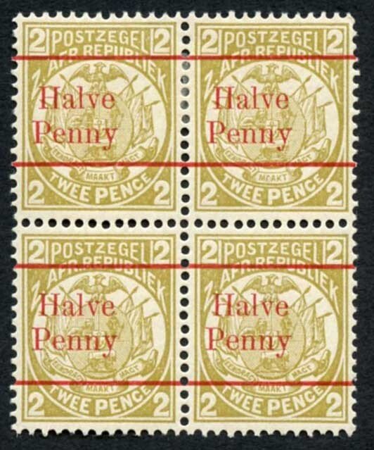 Transvaal SG195/b Se-tenant block of 4 (2 x U/M)