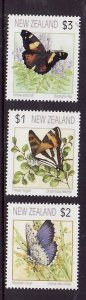 New Zealand-Sc#1075-unused NH $1,$2,$3 Butterflies-1991-2008-id3-