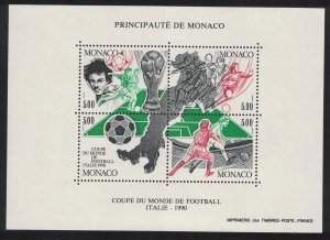 Monaco World Cup Football Championship Italy MS 1990 MNH SG#MS1986 MI#Block 48