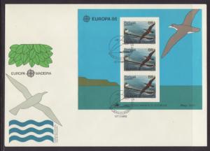 Madeira 110a Europa,Bird Souvenir Sheet U/A FDC