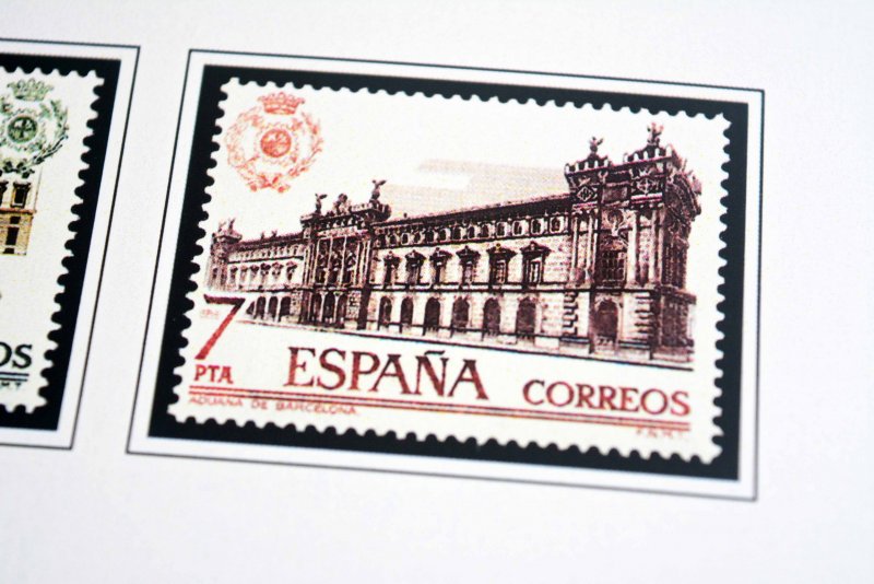 COLOR PRINTED SPAIN 1976-1993 STAMP ALBUM PAGES (101 illustrated pages)