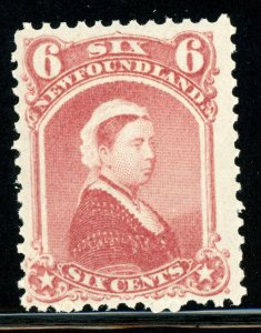 Canada 1870 Newfoundland 6¢ Widow Weeds QV Dull Rose Scott #35 Mint E58