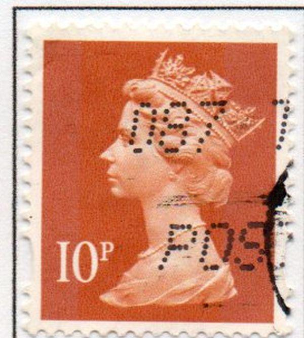 Great Britain Sc MH206 1993 10p brown orange  QE II  Machin Head stamp used