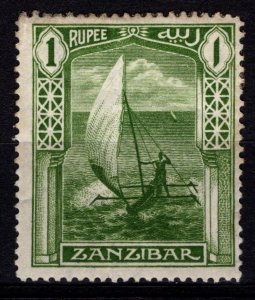 Zanzibar 1913 Sailing Canoe, 1r [Unused]