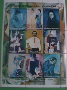 GUINEA STAMP: 1998- 25TH ANNIV: PABLO PICASSO PAINTING-MINT NOT HING FULL SHEET