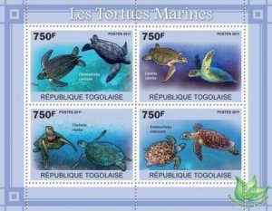 Togo - Sea Turtles - 4 Stamp  Sheet 20H-178