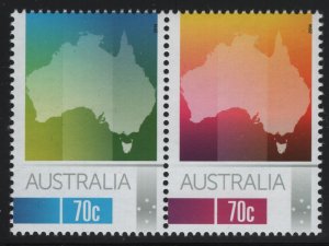 Australia 2014 MNH Sc 4074a 70c Map of Australia Pair