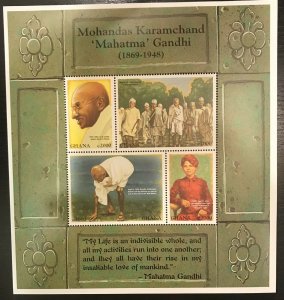 Ghana 1998 - MAHATMA GANDHI - Sheet of 4 Stamps - Scott #2075 - MNH