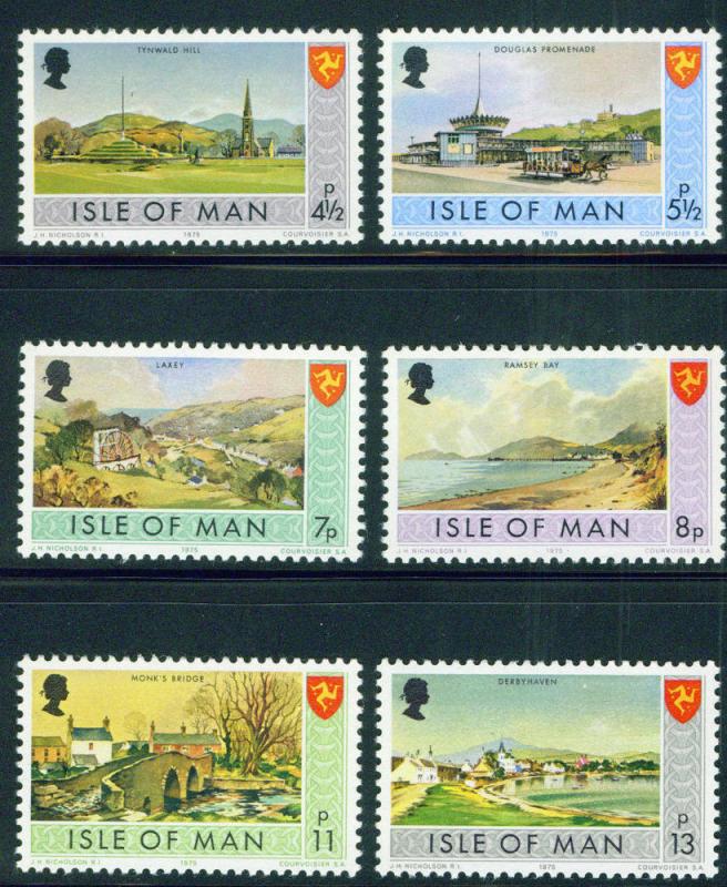 Isle of Man Scott 52-59 MNH**  stamp set 1975 CV$2.25