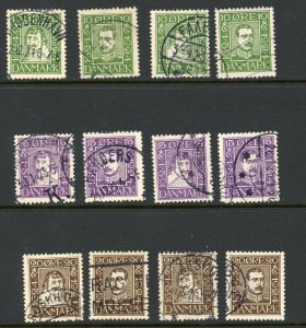 Denmark 210-219 U 1930